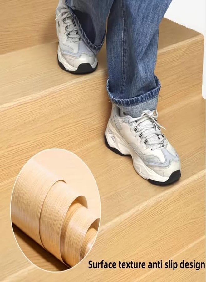 HAPPYMATES شريط إصلاح واقعي بنقشة الخشب من هابي ميتس للأرضيات والأثاث والألواح الجدارية وورق الجدران - شريط حماية للمطبخ وغرفة النوم وأسطح غرفة المعيشة (8 بوصة × 200 بوصة) - Image 2